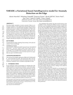 VARADE: a Variational-based AutoRegressive model for Anomaly Detection
  on the Edge