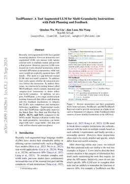 ToolPlanner: A Tool Augmented LLM for Multi Granularity Instructions
  with Path Planning and Feedback