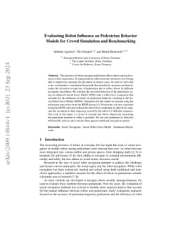 Evaluating Robot Influence on Pedestrian Behavior Models for Crowd
  Simulation and Benchmarking