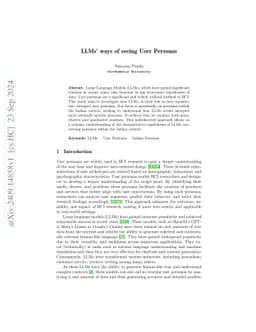 LLMs' ways of seeing User Personas