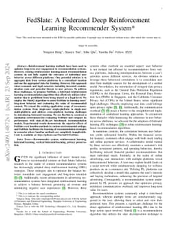 FedSlate:A Federated Deep Reinforcement Learning Recommender System