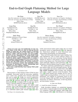 End-to-End Graph Flattening Method for Large Language Models