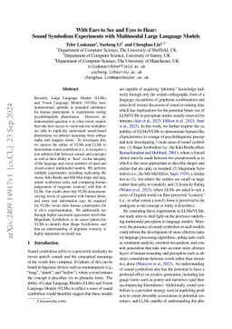With Ears to See and Eyes to Hear: Sound Symbolism Experiments with
  Multimodal Large Language Models