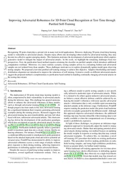 Improving Adversarial Robustness for 3D Point Cloud Recognition at
  Test-Time through Purified Self-Training
