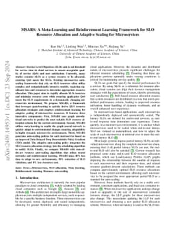 MSARS: A Meta-Learning and Reinforcement Learning Framework for SLO
  Resource Allocation and Adaptive Scaling for Microservices