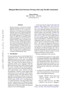 Bilingual Rhetorical Structure Parsing with Large Parallel Annotations