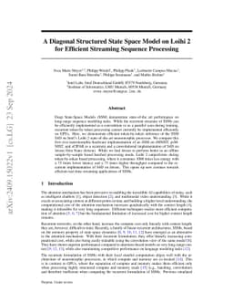 A Diagonal Structured State Space Model on Loihi 2 for Efficient
  Streaming Sequence Processing
