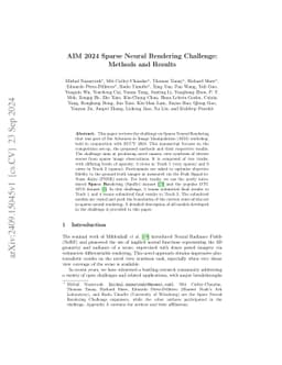 AIM 2024 Sparse Neural Rendering Challenge: Methods and Results