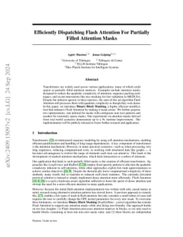 Efficiently Dispatching Flash Attention For Partially Filled Attention
  Masks