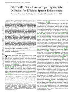 GALD-SE: Guided Anisotropic Lightweight Diffusion for Efficient Speech Enhancement