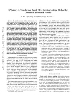 SPformer: A Transformer Based DRL Decision Making Method for Connected
  Automated Vehicles