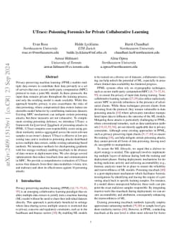 UTrace: Poisoning Forensics for Private Collaborative Learning