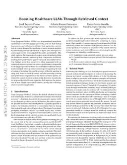 Pareto-Optimized Open-Source LLMs for Healthcare via Context Retrieval
