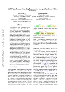 ASTE Transformer Modelling Dependencies in Aspect-Sentiment Triplet
  Extraction