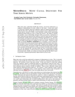 MotifDisco: Motif Causal Discovery For Time Series Motifs