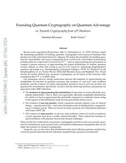 Founding Quantum Cryptography on Quantum Advantage, or, Towards
  Cryptography from $\mathsf{\#P}$-Hardness