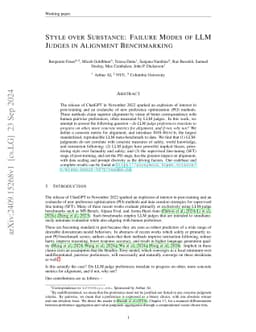 Style Outweighs Substance: Failure Modes of LLM Judges in Alignment Benchmarking