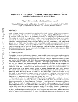 Broadening Access to Simulations for End-Users via Large Language
  Models: Challenges and Opportunities