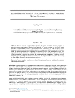 Reservoir Static Property Estimation Using Nearest-Neighbor Neural
  Network