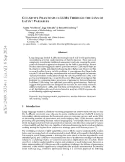 Cognitive phantoms in LLMs through the lens of latent variables