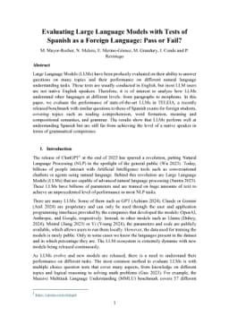 Evaluating Large Language Models with Tests of Spanish as a Foreign
  Language: Pass or Fail?