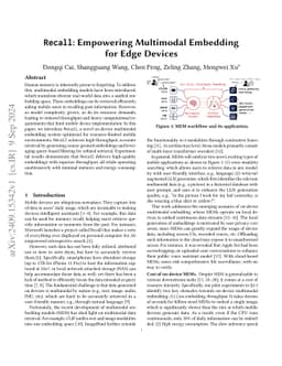 Recall: Empowering Multimodal Embedding for Edge Devices