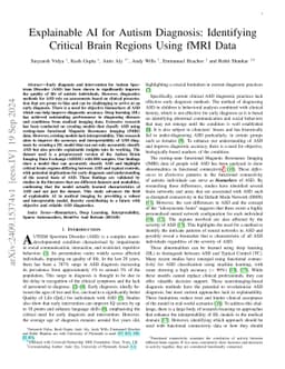 Explainable AI for Autism Diagnosis: Identifying Critical Brain Regions Using fMRI Data