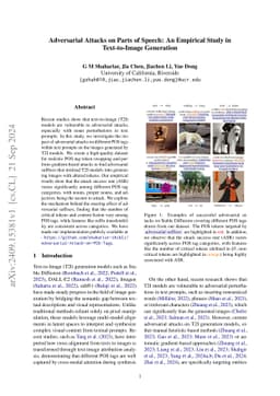 Adversarial Attacks on Parts of Speech: An Empirical Study in
  Text-to-Image Generation