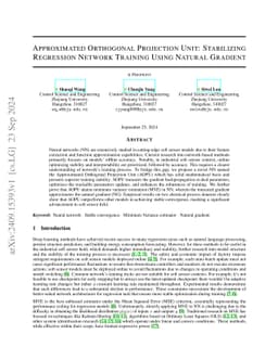 Approximated Orthogonal Projection Unit: Stabilizing Regression Network
  Training Using Natural Gradient