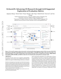 EvAlignUX: Advancing UX Research through LLM-Supported Exploration of
  Evaluation Metrics