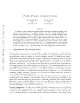 Parallel Dynamic Maximal Matching