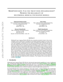 MediConfusion: Can you trust your AI radiologist? Probing the
  reliability of multimodal medical foundation models