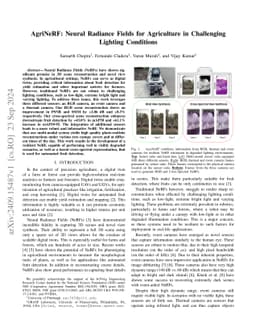 AgriNeRF: Neural Radiance Fields for Agriculture in Challenging Lighting
  Conditions
