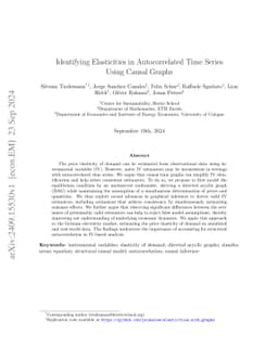 Identifying Elasticities in Autocorrelated Time Series Using Causal
  Graphs