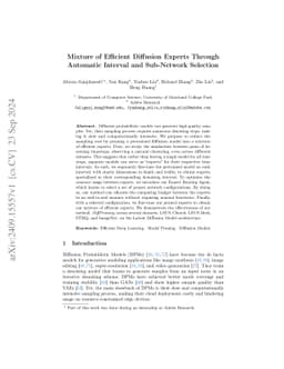 Mixture of Efficient Diffusion Experts Through Automatic Interval and
  Sub-Network Selection