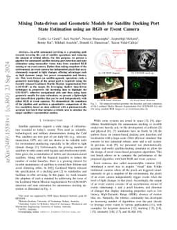 Mixing Data-driven and Geometric Models for Satellite Docking Port State
  Estimation using an RGB or Event Camera