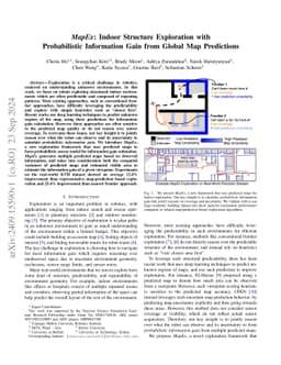 MapEx: Indoor Structure Exploration with Probabilistic Information Gain
  from Global Map Predictions