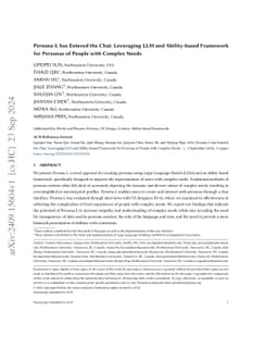 Persona-L has Entered the Chat: Leveraging LLM and Ability-based
  Framework for Personas of People with Complex Needs