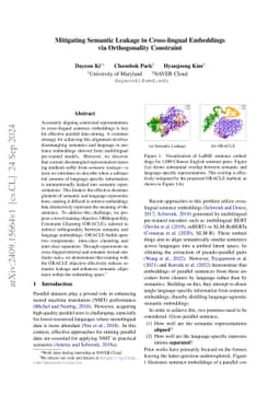 Mitigating Semantic Leakage in Cross-lingual Embeddings via
  Orthogonality Constraint