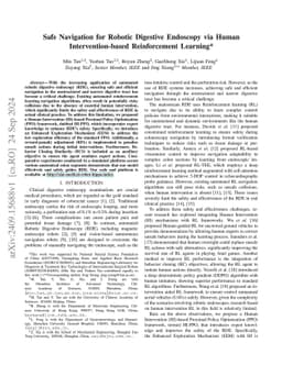 Safe Navigation for Robotic Digestive Endoscopy via Human Intervention-based Reinforcement Learning