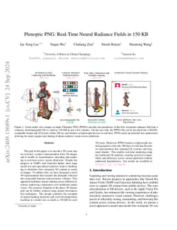 Plenoptic PNG: Real-Time Neural Radiance Fields in 150 KB