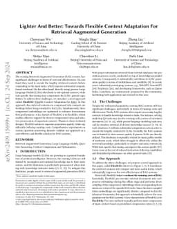 Lighter And Better: Towards Flexible Context Adaptation For Retrieval
  Augmented Generation