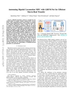 Autotuning Bipedal Locomotion MPC with GRFM-Net for Efficient
  Sim-to-Real Transfer