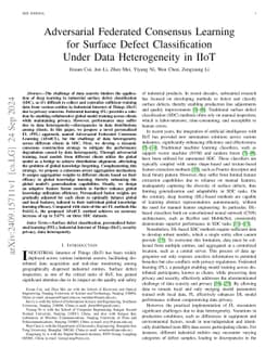 Adversarial Federated Consensus Learning for Surface Defect
  Classification Under Data Heterogeneity in IIoT