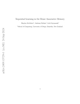 Sequential Learning in the Dense Associative Memory