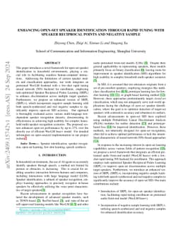 Enhancing Open-Set Speaker Identification through Rapid Tuning with
  Speaker Reciprocal Points and Negative Sample