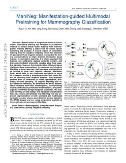 ManiNeg: Manifestation-guided Multimodal Pretraining for Mammography
  Classification