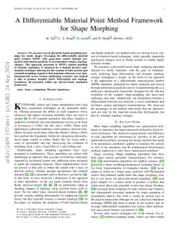 A Differentiable Material Point Method Framework for Shape Morphing