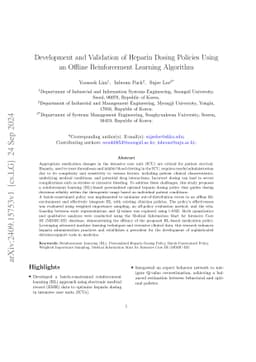 Development and Validation of Heparin Dosing Policies Using an Offline
  Reinforcement Learning Algorithm