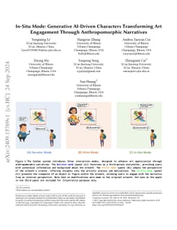 In-Situ Mode: Generative AI-Driven Characters Transforming Art
  Engagement Through Anthropomorphic Narratives